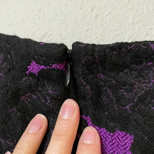 Jill Stuart Purple Floral Jacquard A Line Dress Womens 4 Sleeveless Mini Formal