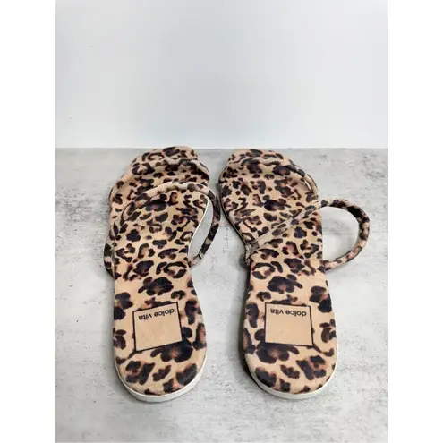 Dolce Vita Sandals Size 7.5 Animal Print Double Strap Flat Sandal Tan