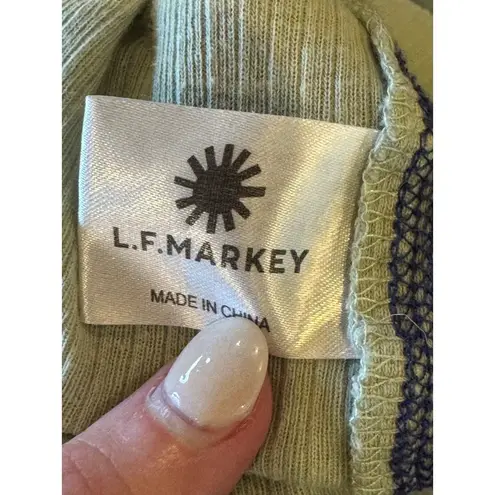 L.F. Markey Tank Top Women 2‎ Green Organic Cotton Ribbed Knit Athleisure Yoga