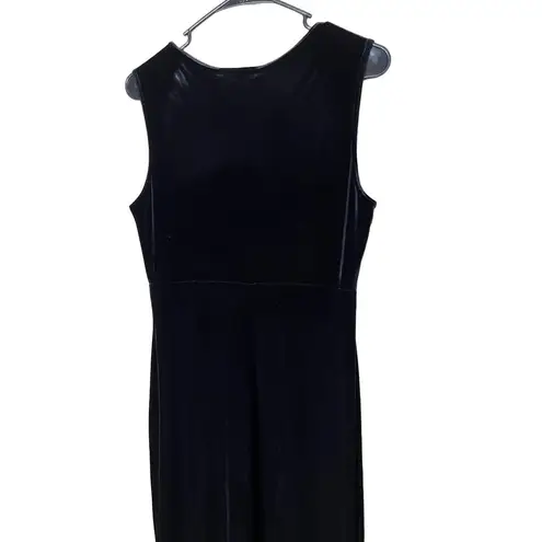 Karin Stevens Womens Size 6 Black Velvet Vintage 90s Maxi Dress Scoop Neck