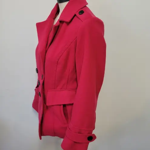 I.B. Diffusion fuchsia double breasted pea coat size medium