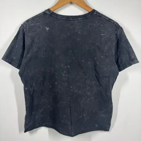 The Rolling Stones Graphic T-Shirt Women Size L Black Cropped Cotton Concert Top