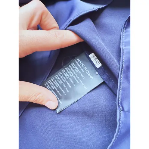 Club Monaco Silk V-Neck Tank Top Cami Large Navy Blue Quiet Luxury Capsule Chic