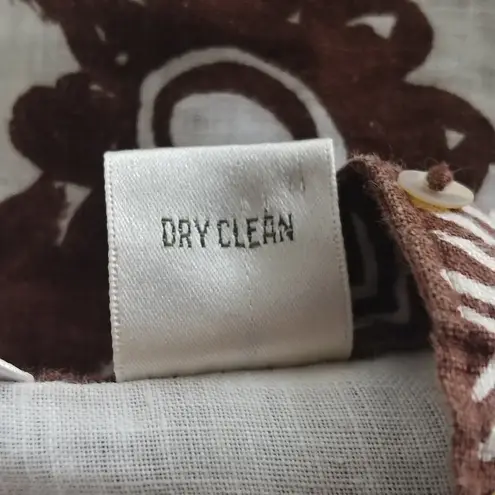 Laura Ashley Mandarin collar Linen Blouse Top