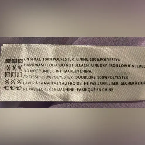 Anthropologie En Saison Floral Organza Blouse Lilac Top Shirt Open Back Small Blue