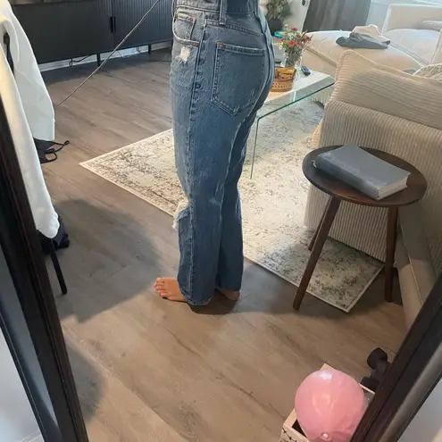 Abercrombie & Fitch  Blue Distressed Straight Leg Jeans