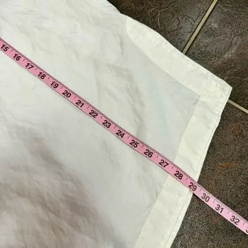 Cult Gaia Kittie Short Sleeve Tunic Top Linen Tencel Blend Off White Large L