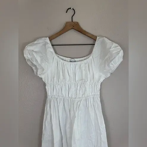 Revolve SNDYS Sofia White Linen Cotton Maxi Dress size Medium $109