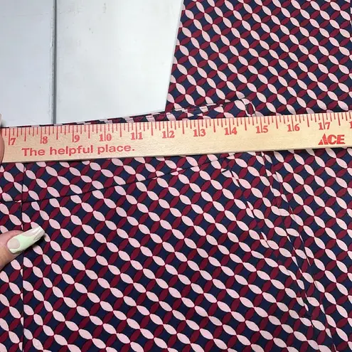 Boden Hampshire Red Geometricā Print Ponte Knit Ankle Crop Pants Teacher Spring Size 8