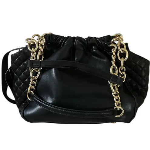 INC International Concepts Kemah Chained Satchel Crossbody Black