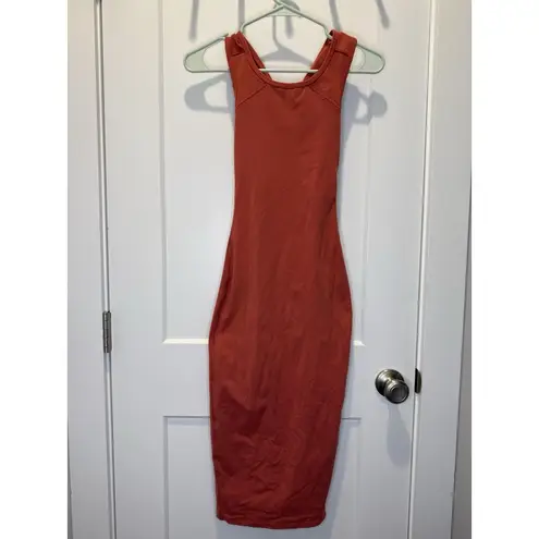 Lululemon Picnic Play Dress 2 Small BRKR Brick Rose Full On Luon Midi Fitted Red