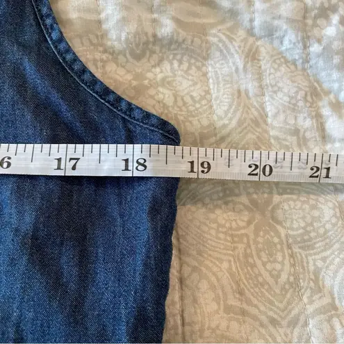 Wax Jean Sleeveless Button Up Dark Wash Denim Dress Medium