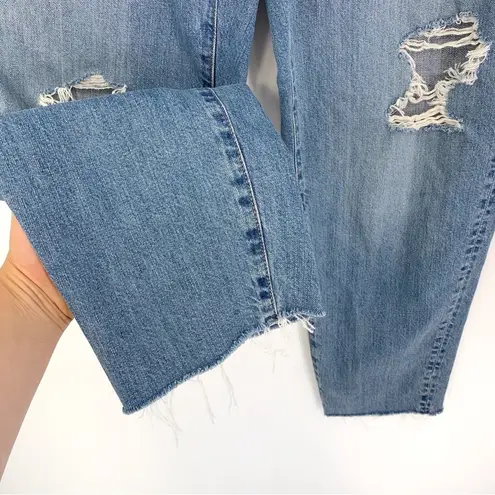 Uniqlo  Peg Top High Rise Damaged Jeans Blue Denim 29
