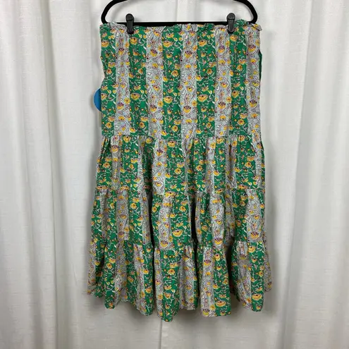 Target x Rhode Green Floral Cotton Two Piece Skirt&Crop Top Sz.XL NWT