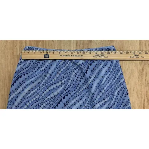 New York & Co. Skirt Women's Size Large Blue  Patterned Elastic Waist Lined