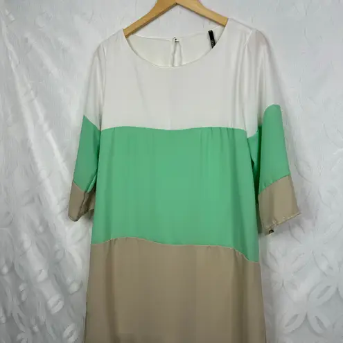 LULUS Citrus Grove Beige and Mint Shift Dress Size S Green