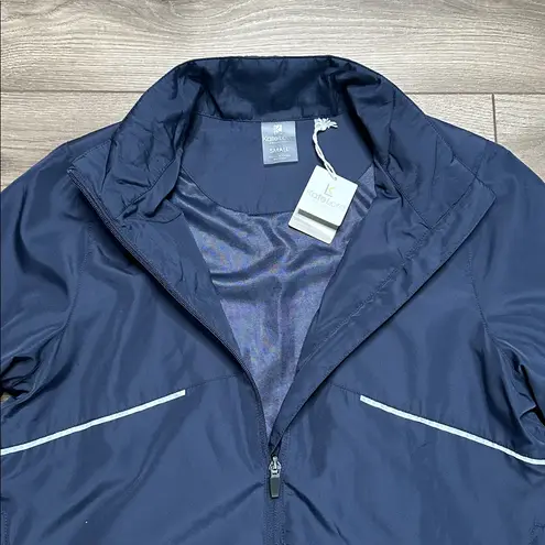 Kate Lord Full Zip Windbreaker Golf Jacket Refective Navy Blue Size Small