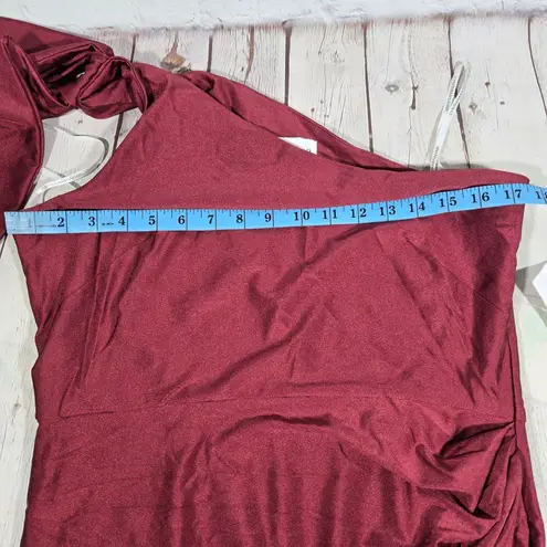 Cynthia & Sahar *Flawed* Mermaid Dress with Slight Train in Cabernet CS108 XL Red