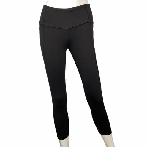 Victoria Sport Y2K Black Pocket Leggings Drawstring Cropped Fit Workout Gym S