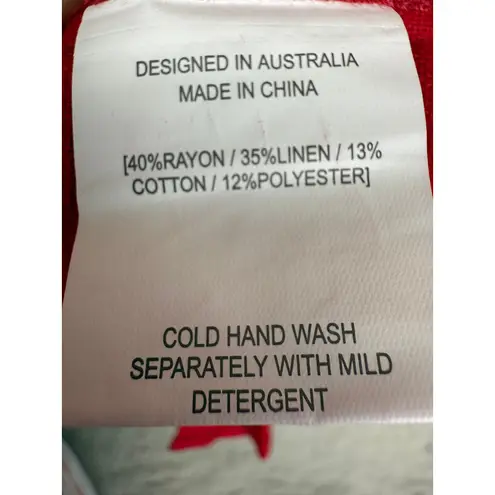 Petal and Pup Delia Pleat Tie Top Red Sleeveless Pleated Front Blouse US L AU L