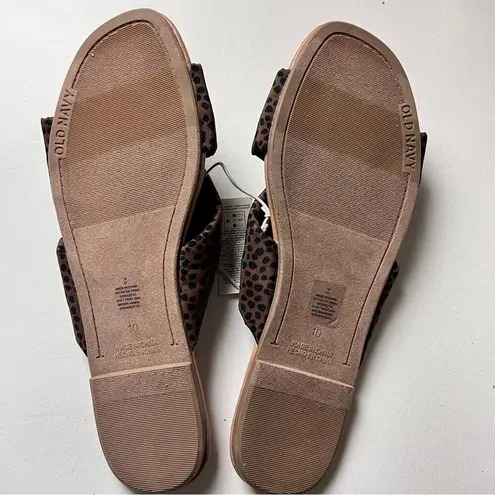 Old Navy Women’s Soft Twist Brown and Black Animal Print Sandals Flat Sz 10