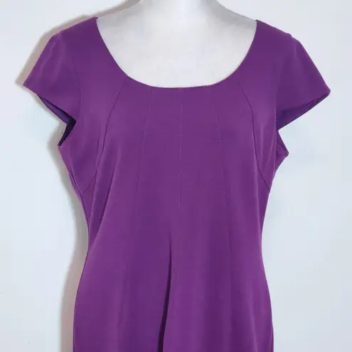Tahari Purple Sheath Dress Size 12 Purple Wedding Guest Dress