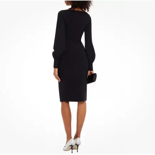 Chiara Boni La Petite Robe Iza Black Dress NEW Size 14 Long Sleeve Formal