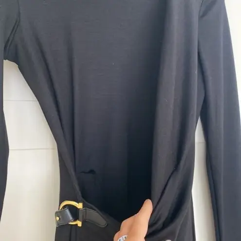 Salvatore Ferragamo Women's Wool Faux Wrap Dress with Buckle Size 40 (EU)/ 4 US