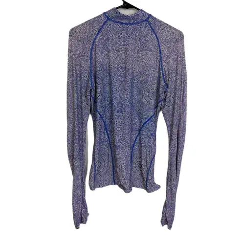 Coolibar Atitlan Swim Jacket Womens Small Purple Ruched Beach Full Zip UPF UV