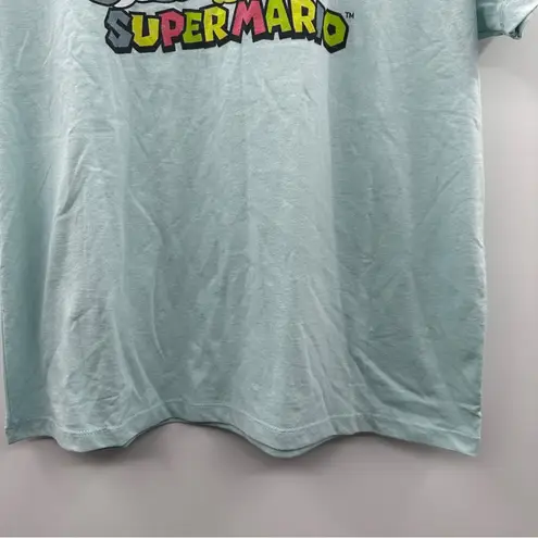 Nintendo Super Mario Yoshi's World Light Blue Short Sleeve Tee Shirt Size M