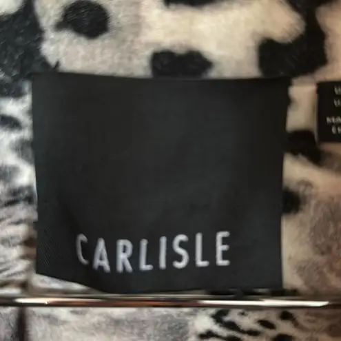 Carlisle black, beige animal, print zip jacket plus size 16