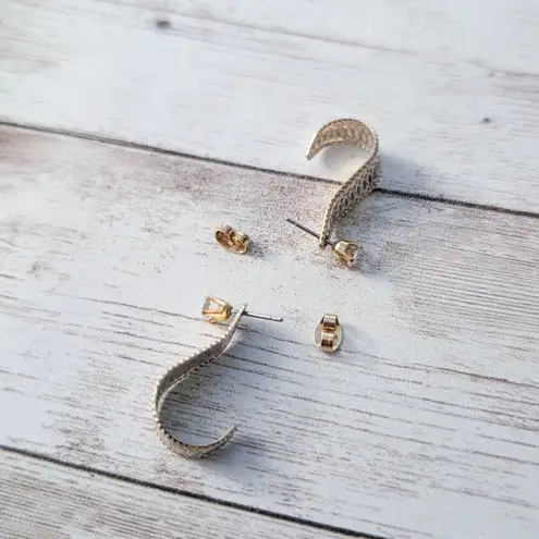 Vintage Earrings for Pierced Ears Statement Gold Tone, Silver Tone, Clear Gem