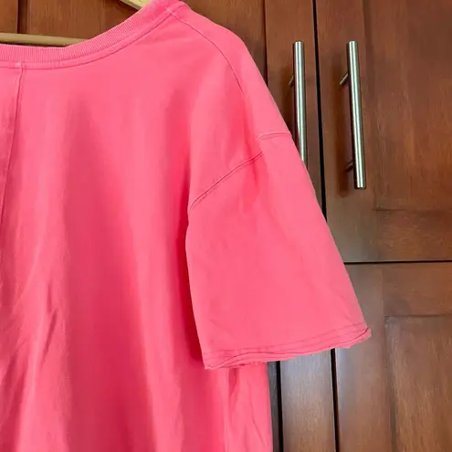 Free People  Movement Hot Shot Tee Romper Electric Sunset Coral Size Small