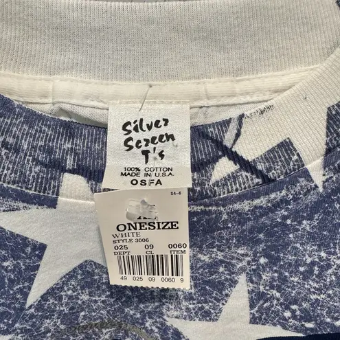 NEW Vintage USA Patriotic Stars T Shirt Single Stitch Red White & Blue USA Made