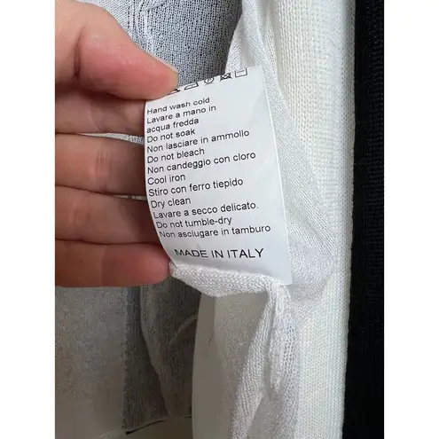 PierAntonioGaspari White Black Tan Open Fringe Cardigan Italy O/S White Size M