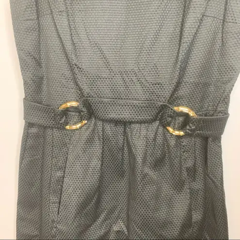 David Meister Black Textured Sheath Dress