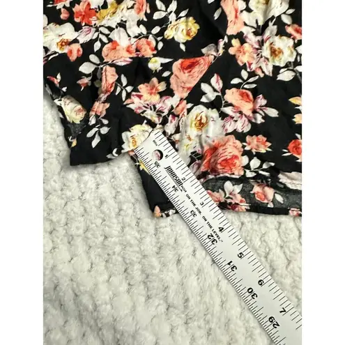 Louna Puff Sleeve Romper Women's Medium Black Floral V