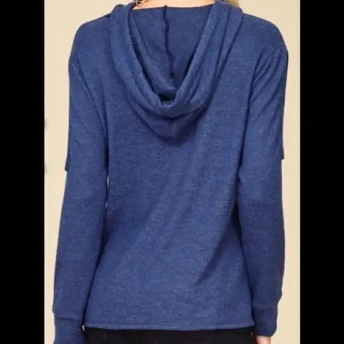 PaperMoon “Monday Blues” Graphic Hooded Sweatshirt