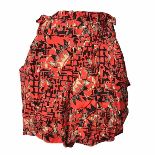 Dolce Vita Red Macie Aztec Printed Soft Shorts Elastic Waist M Size M