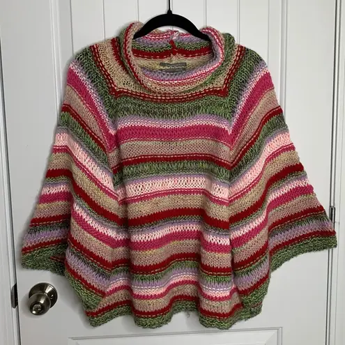 Anthropologie  striped oversized bell sleeves turtleneck sweater size small boho