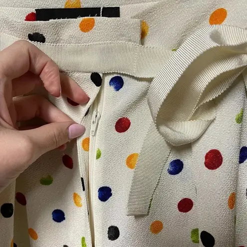 Anna October Trouser Pants Cropped Polka Dot Print Rainbow Multicolor Size XS White