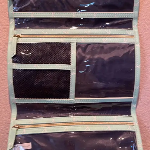 Dabney Lee Mint Green Bow Print Travel Makeup Case