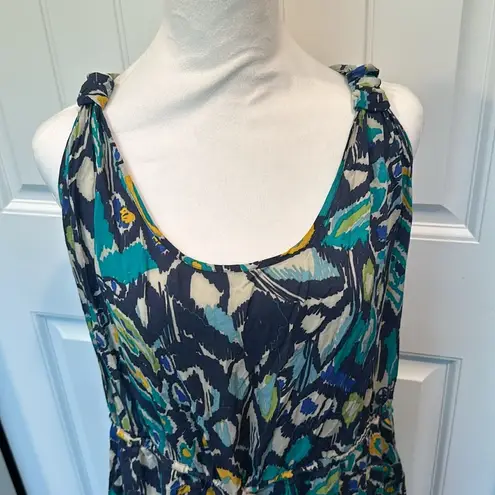 Calvin Klein Jeans  Navy Blue/Teal Abstract Boho Sleeveless Dress XL