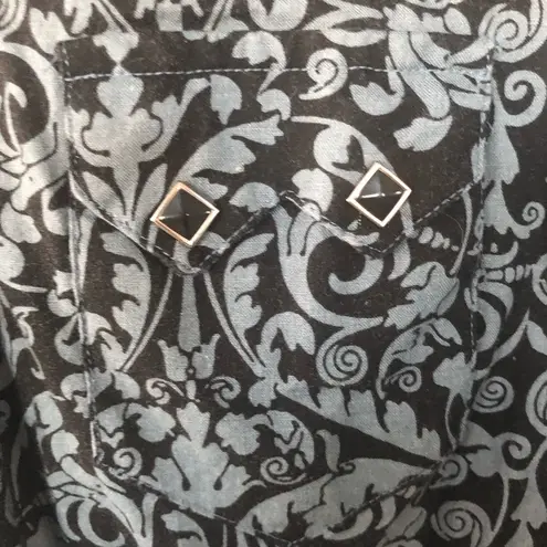 Rockmount Ranch Wear Womens Medium Diamond Snap Long Sleeve Snap Shirt Rockabill Black