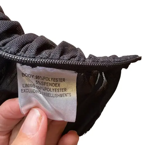 Princess Polly  Black Sheer Corset Top Ruched Sleeveless Tank US 8