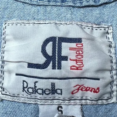 Rafaella Jeans Denim Dress Women Small Blue Vintage Y2K Button Front Sleeveless