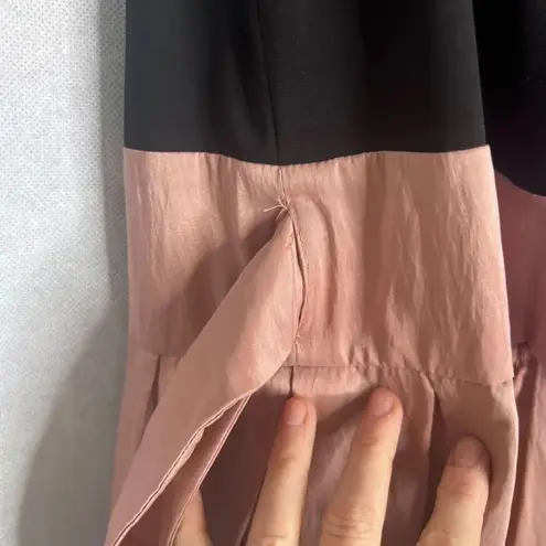 Slny Black & Pink Sequin Floral Formal Dress Deep V Back Fit & Flare Size 14