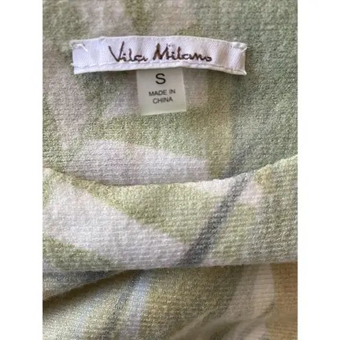 Vila Milano Womens Small Green Floral Soft Cozy Dolman Sleeve Clean Girl Minimal