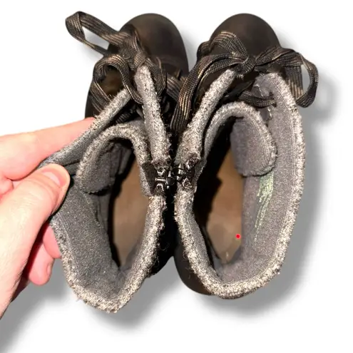 Earth Spirit Madera Black Lace Up Faux Fur Leather Side Zip Boots Sz 10