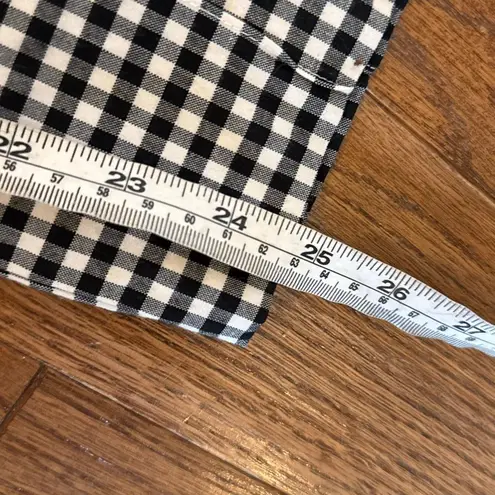 Veronica Beard black and white gingham cropped seam front pant 8